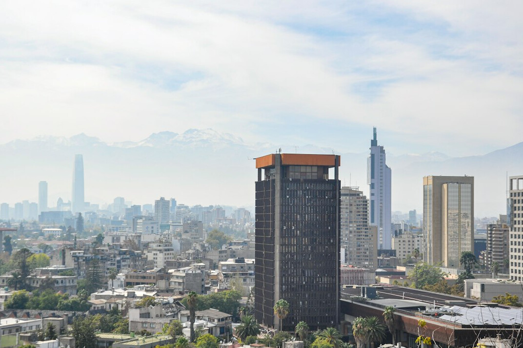 santiago chile skyline at dusk